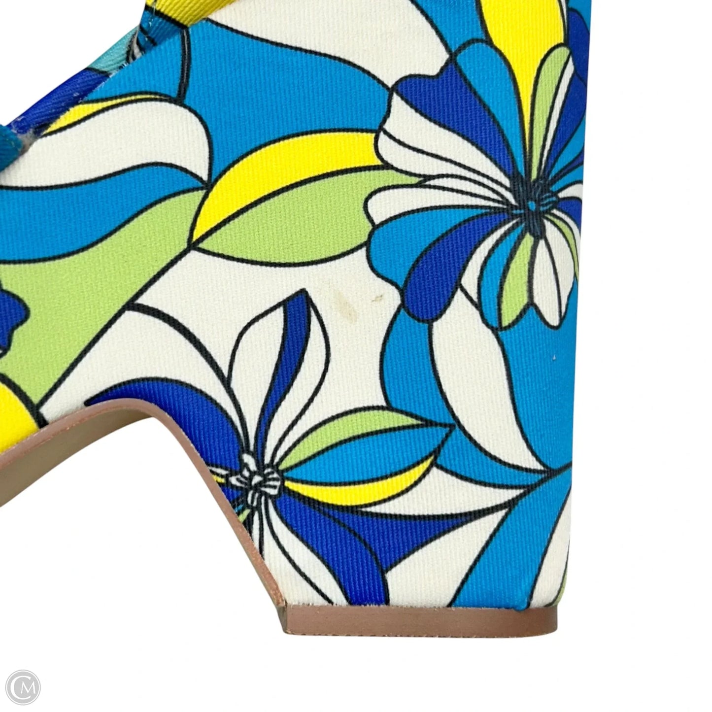 Sandals Heels Block By Jf In Blue & Green, Size: 11