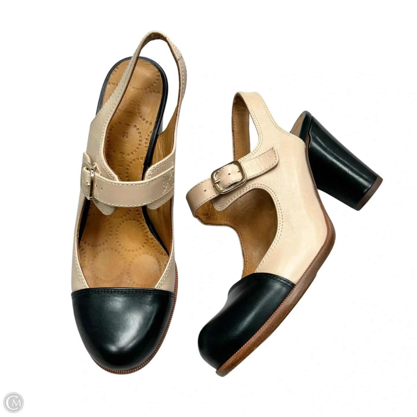 Shoes Heels Block By Chie Mihara In Black & Cream, Size: 6