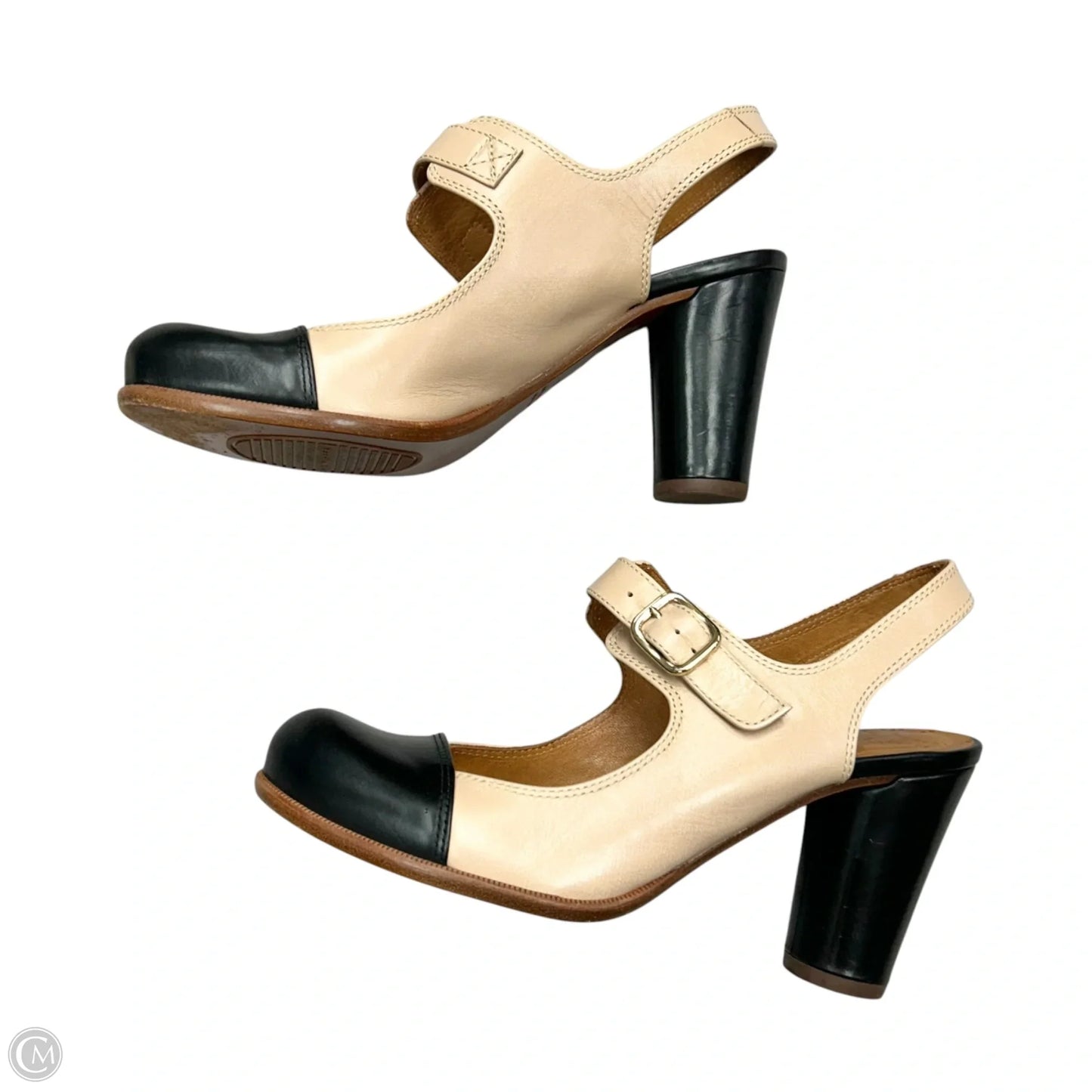 Shoes Heels Block By Chie Mihara In Black & Cream, Size: 6