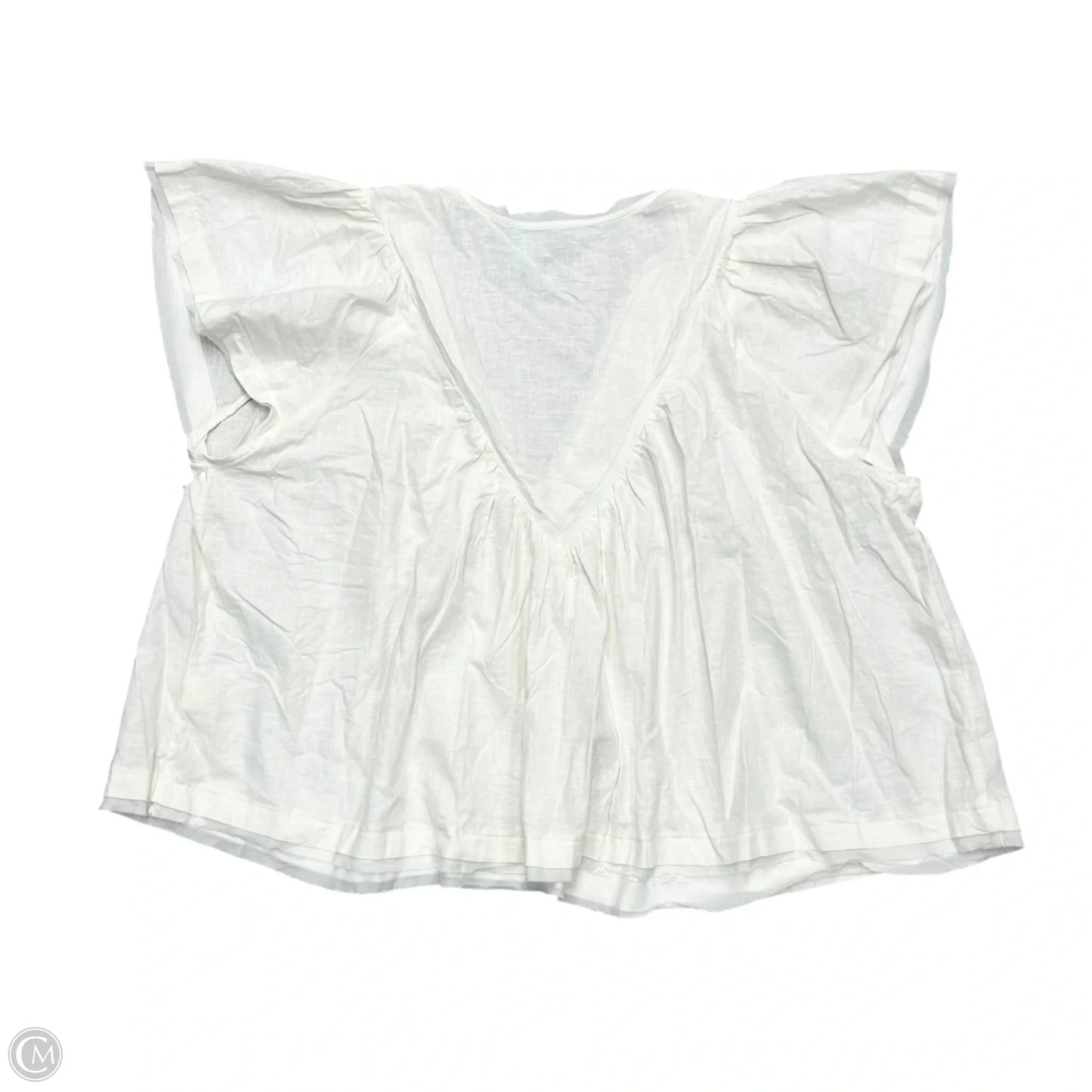 Top Short Sleeve By Anthropologie In Ivory, Size: 3x