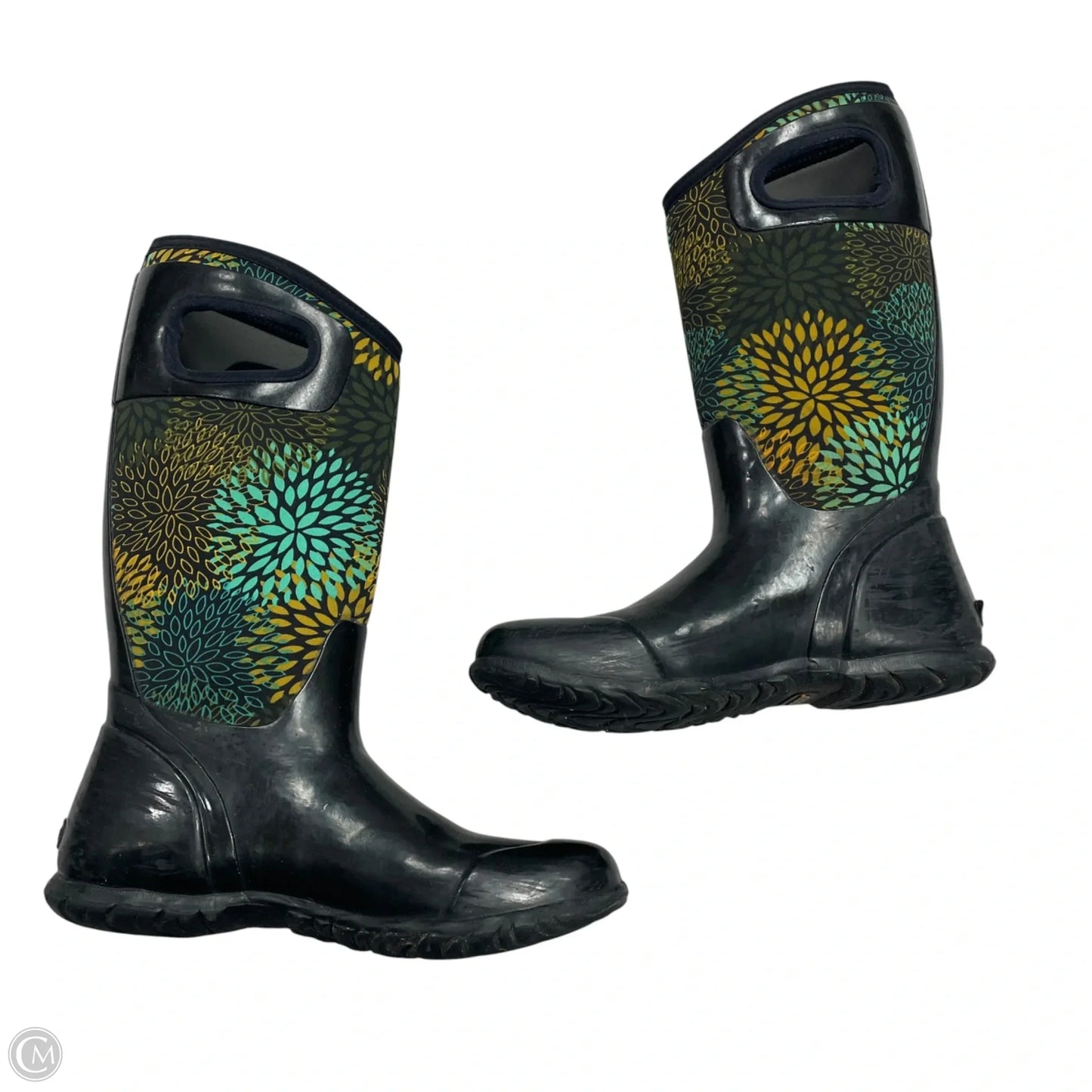Boots Rain By Bogs In Black & Green, Size: 7