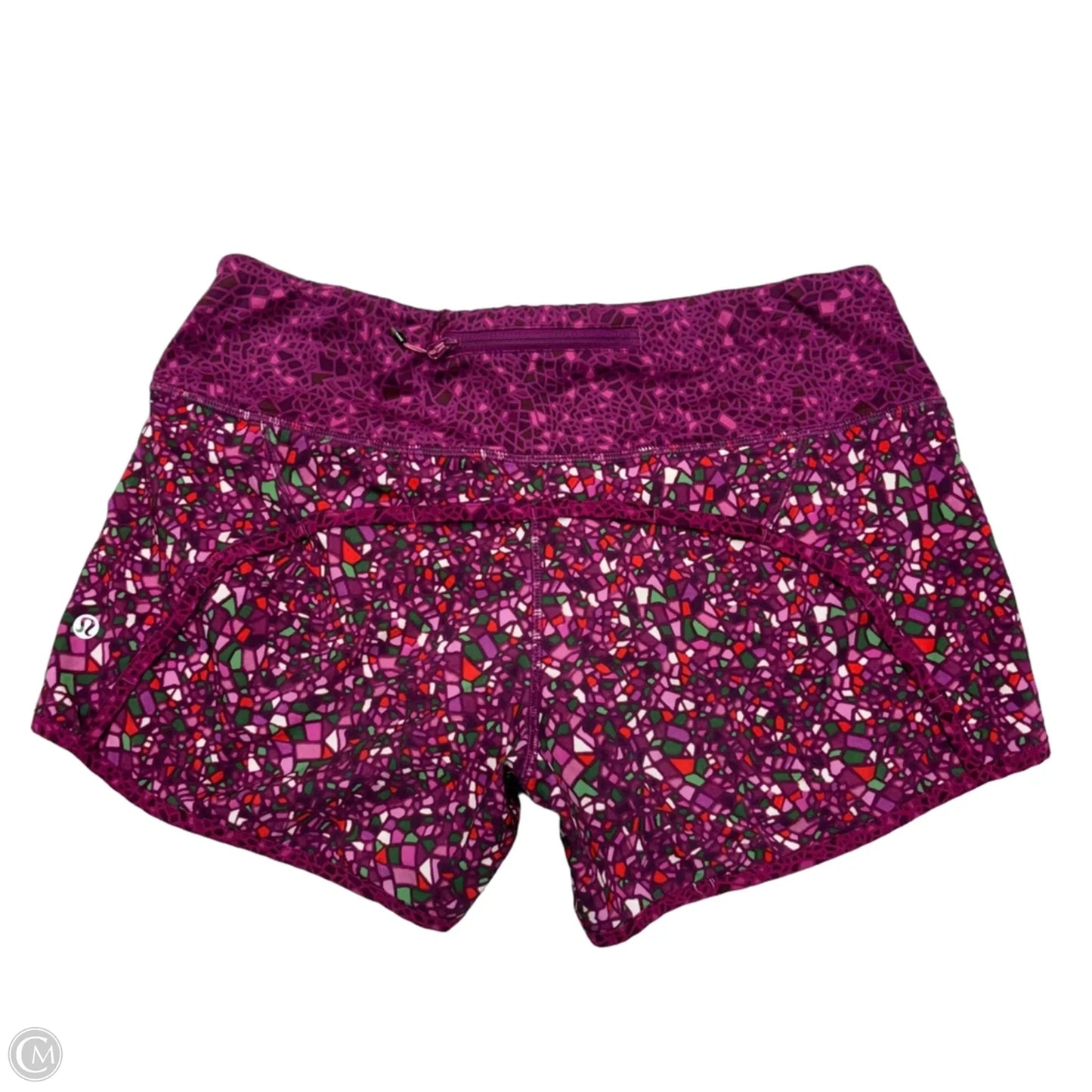 Athletic Shorts By Lululemon In Green & Purple, Size: S