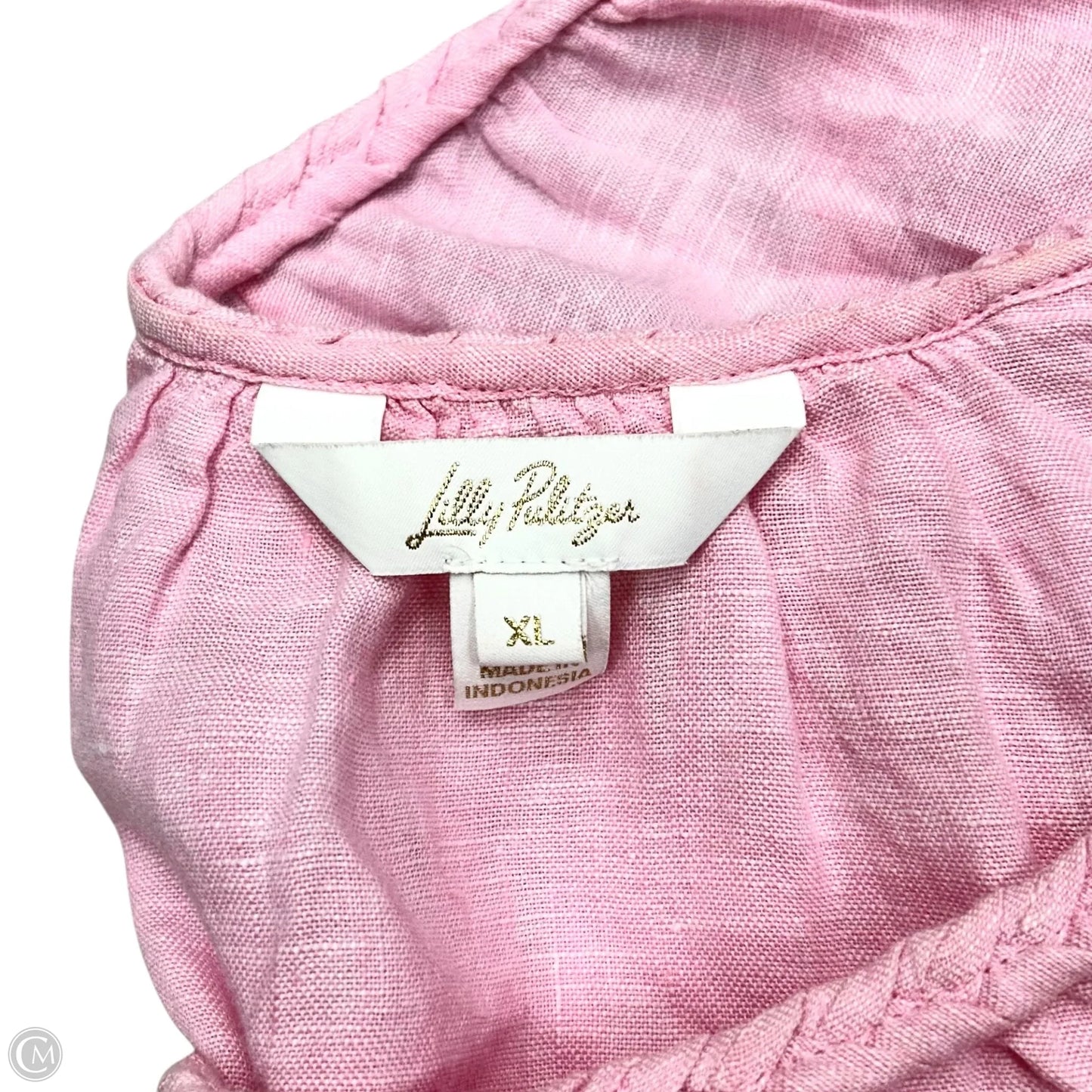 Top Short Sleeve Designer By Lilly Pulitzer In Pink, Size: Xl