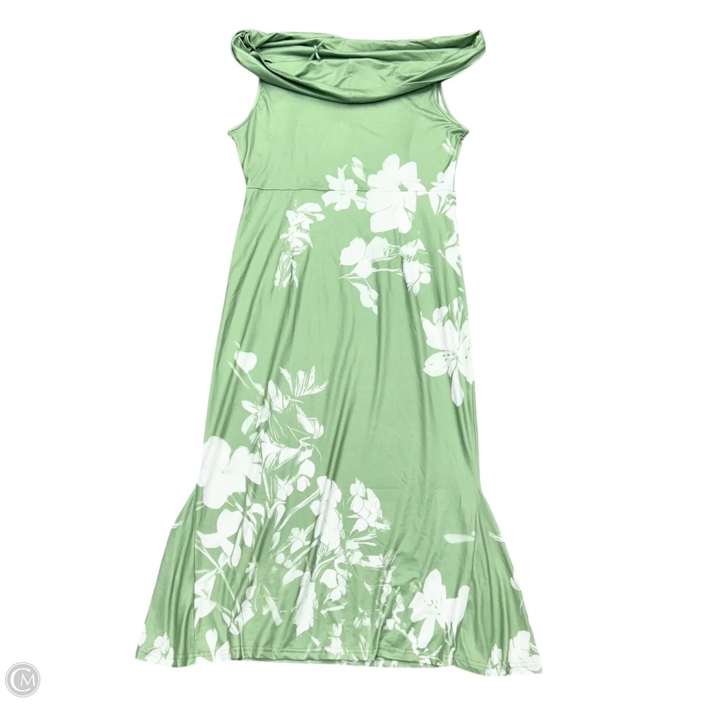 Dress Casual Maxi In Green & White, Size: Xl