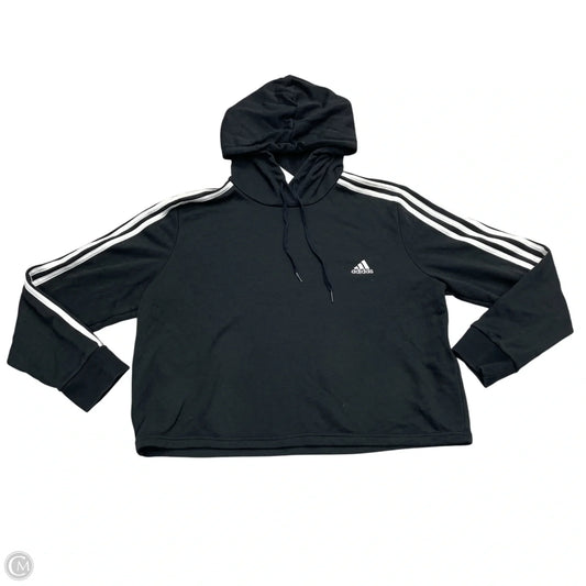 Athletic Sweatshirt Hoodie By Adidas In Black & White, Size: Xl