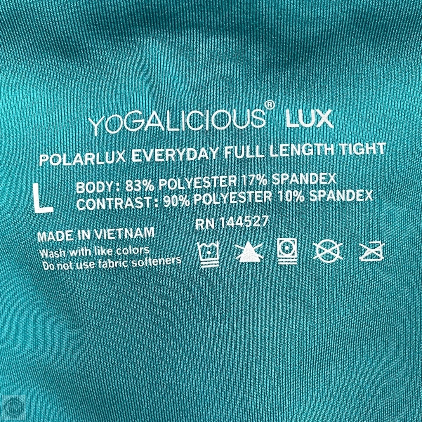 Athletic Leggings By Yogalicious In Teal, Size: L