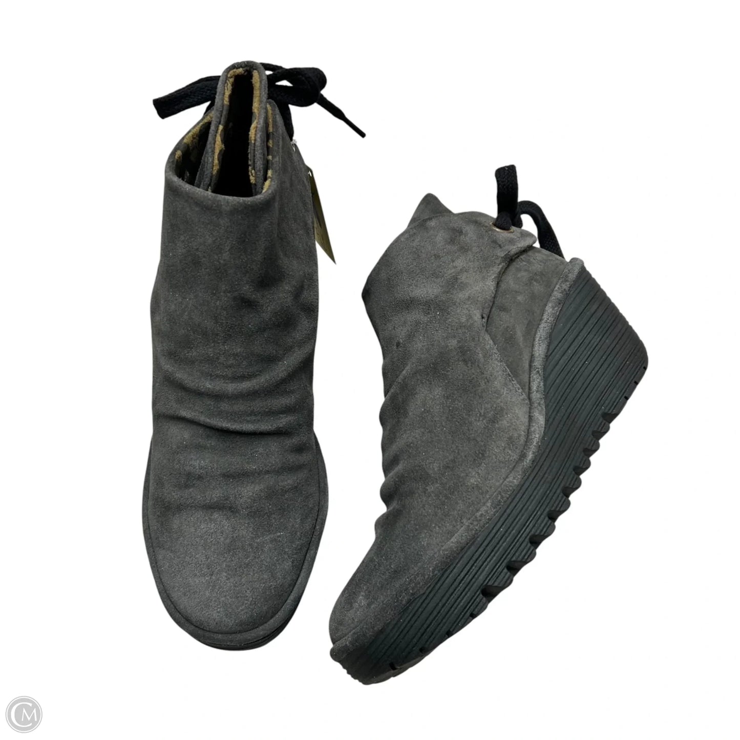 Boots Ankle Heels By Fly London In Grey, Size: 8.5