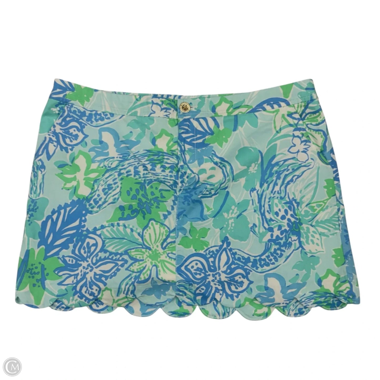 Skort Designer By Lilly Pulitzer In Blue & Green, Size: 16