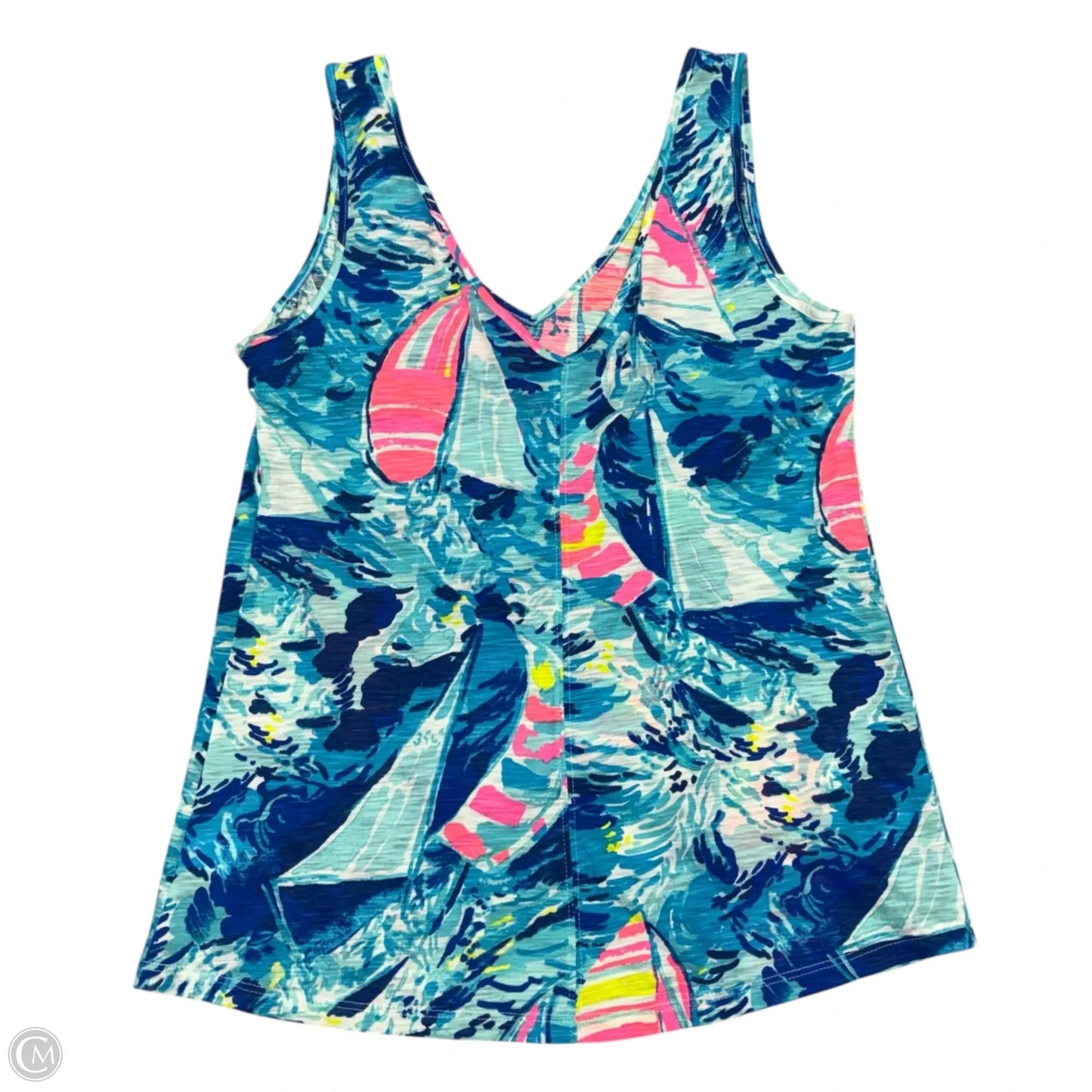Top Sleeveless Designer By Lilly Pulitzer In Blue & Pink, Size: Xs