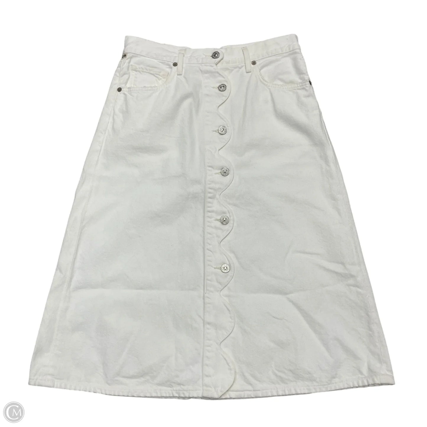 Skirt Midi By Citizens Of Humanity In Cream Denim, Size: 4