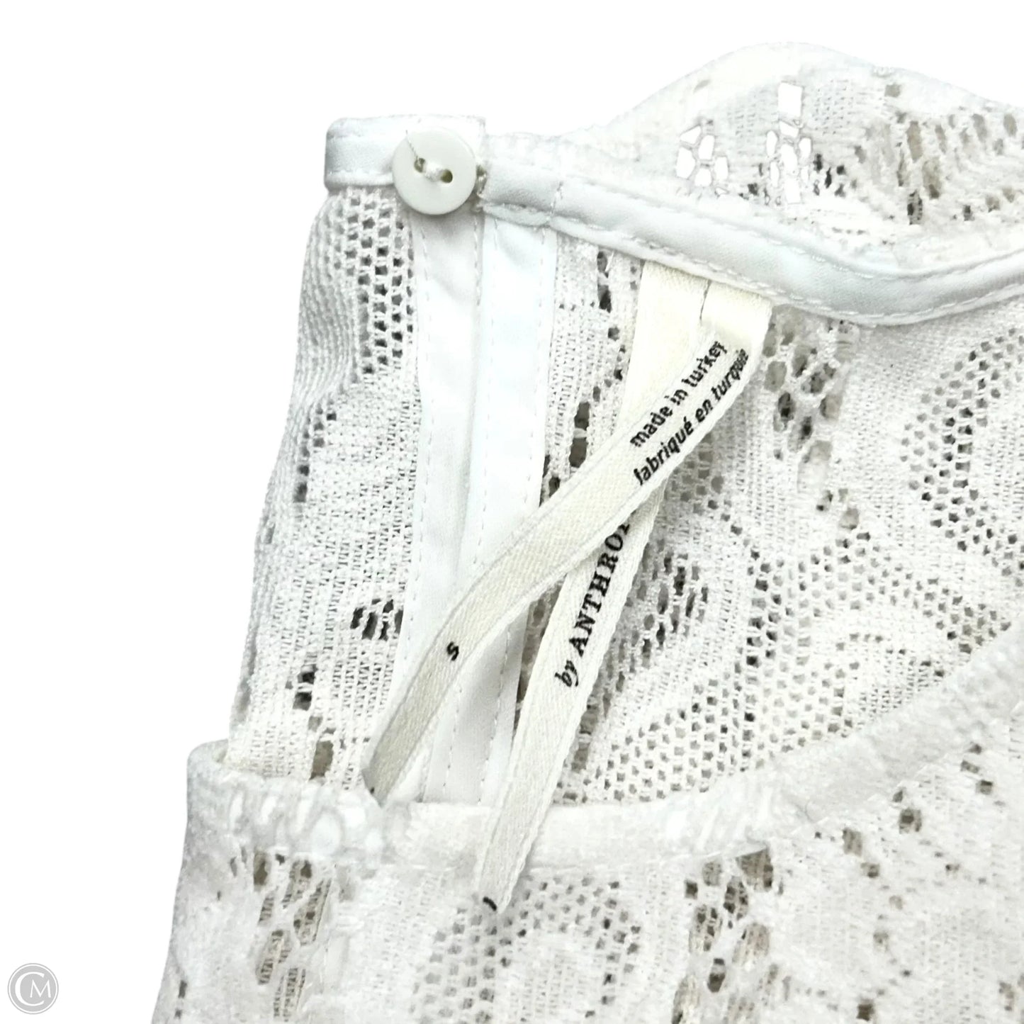 Top Short Sleeve By Anthropologie In White, Size: S