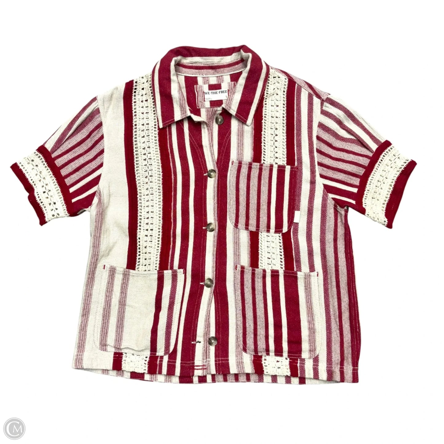 Top Short Sleeve By We The Free In Red & Tan, Size: S
