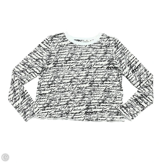 Top Long Sleeve By Maeve In Black & White, Size: S