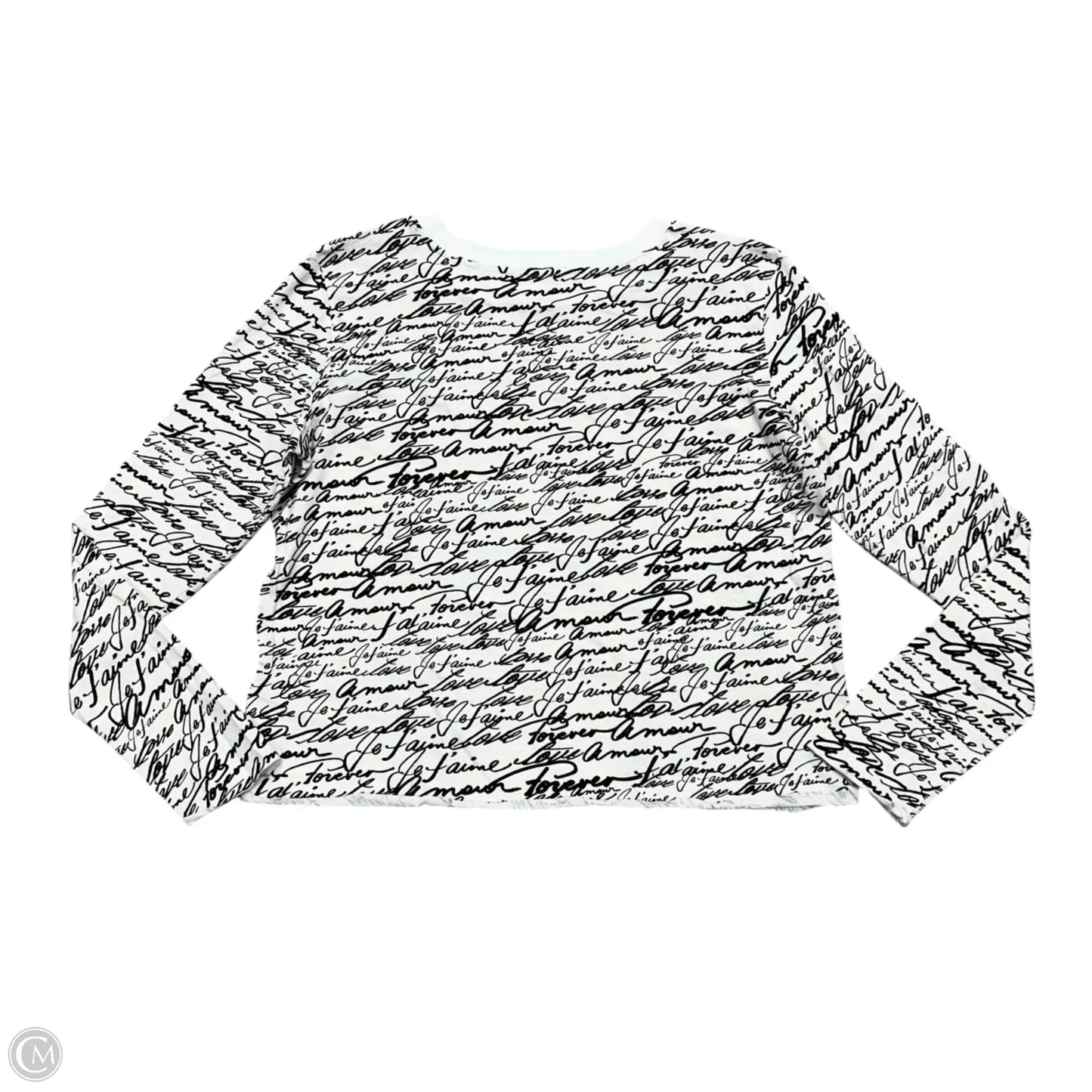 Top Long Sleeve By Maeve In Black & White, Size: S