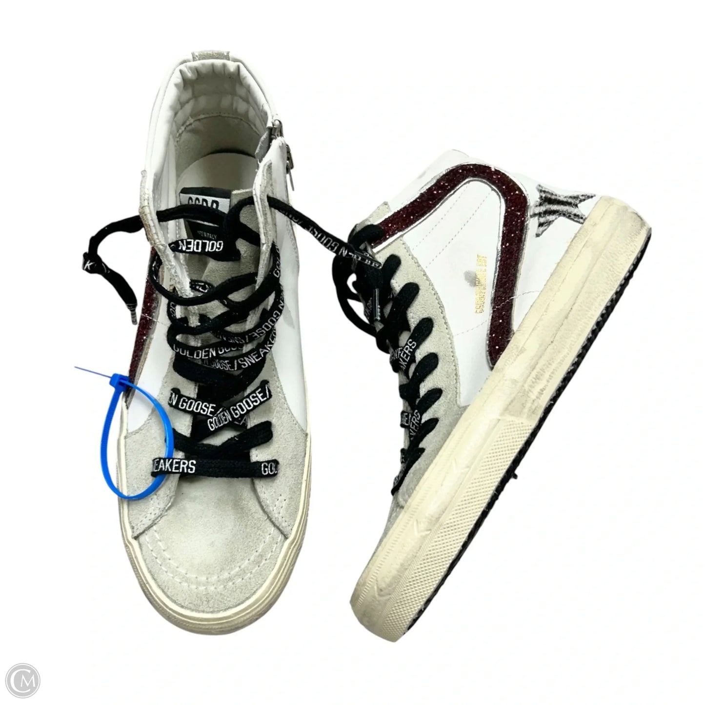 Shoes Luxury Designer By Golden Goose In Red & White, Size: 7.5