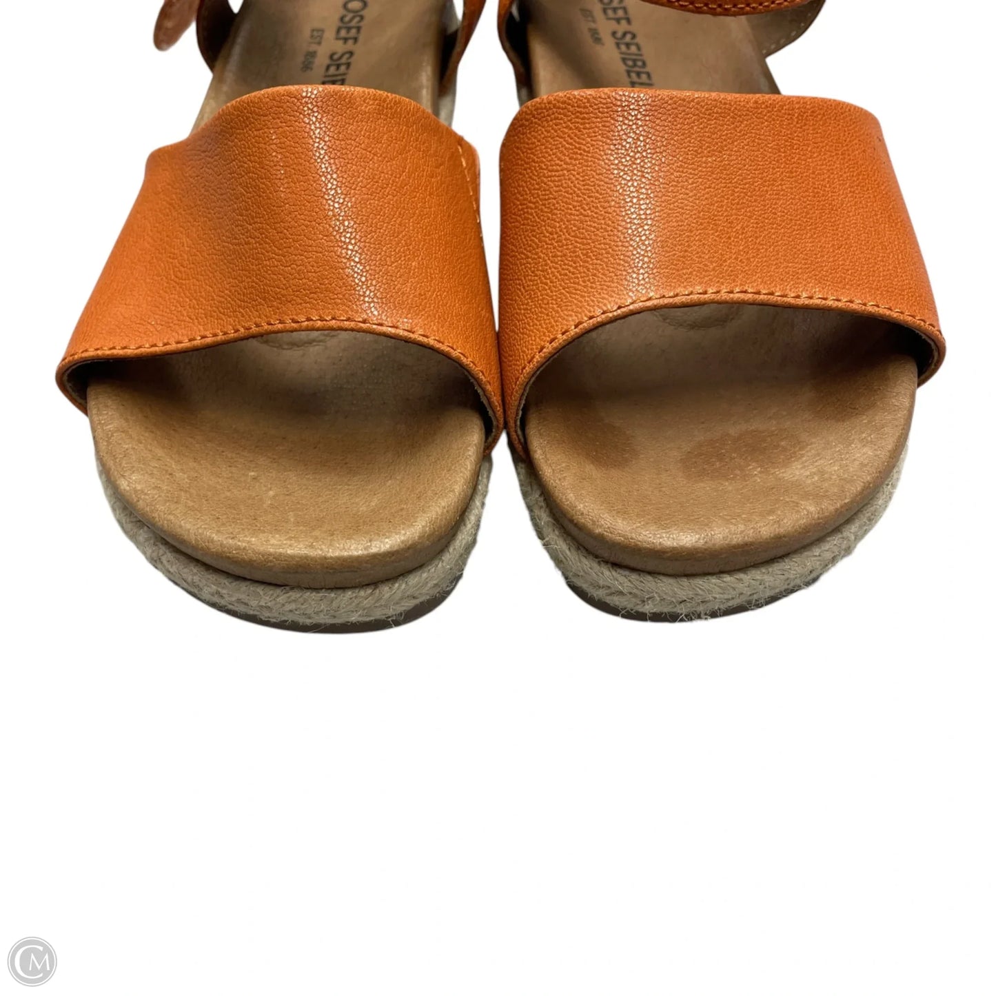 Sandals Heels Platform By Josef Seibei In Orange & Tan, Size: 5.5