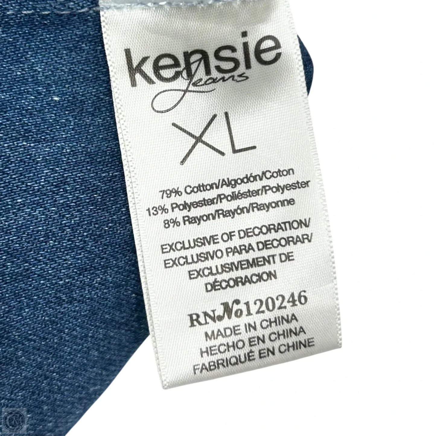 Jacket Denim By Kensie In Blue Denim, Size: Xl