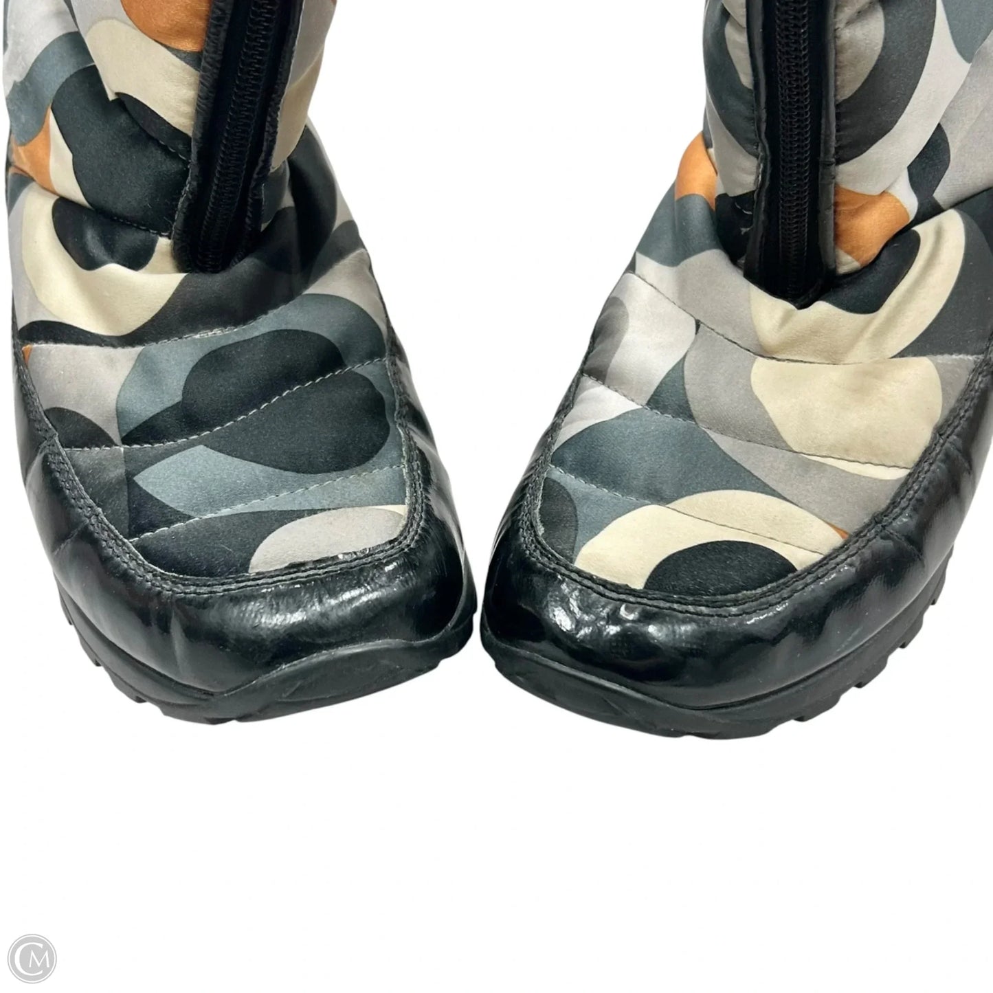Boots Designer By Coach In Grey & Orange, Size: 10