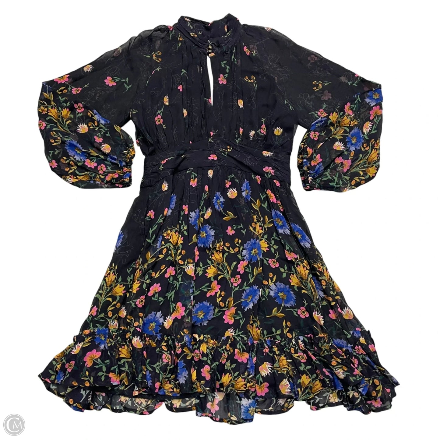 Dress Party Short By Anthropologie In Black & Pink, Size: S