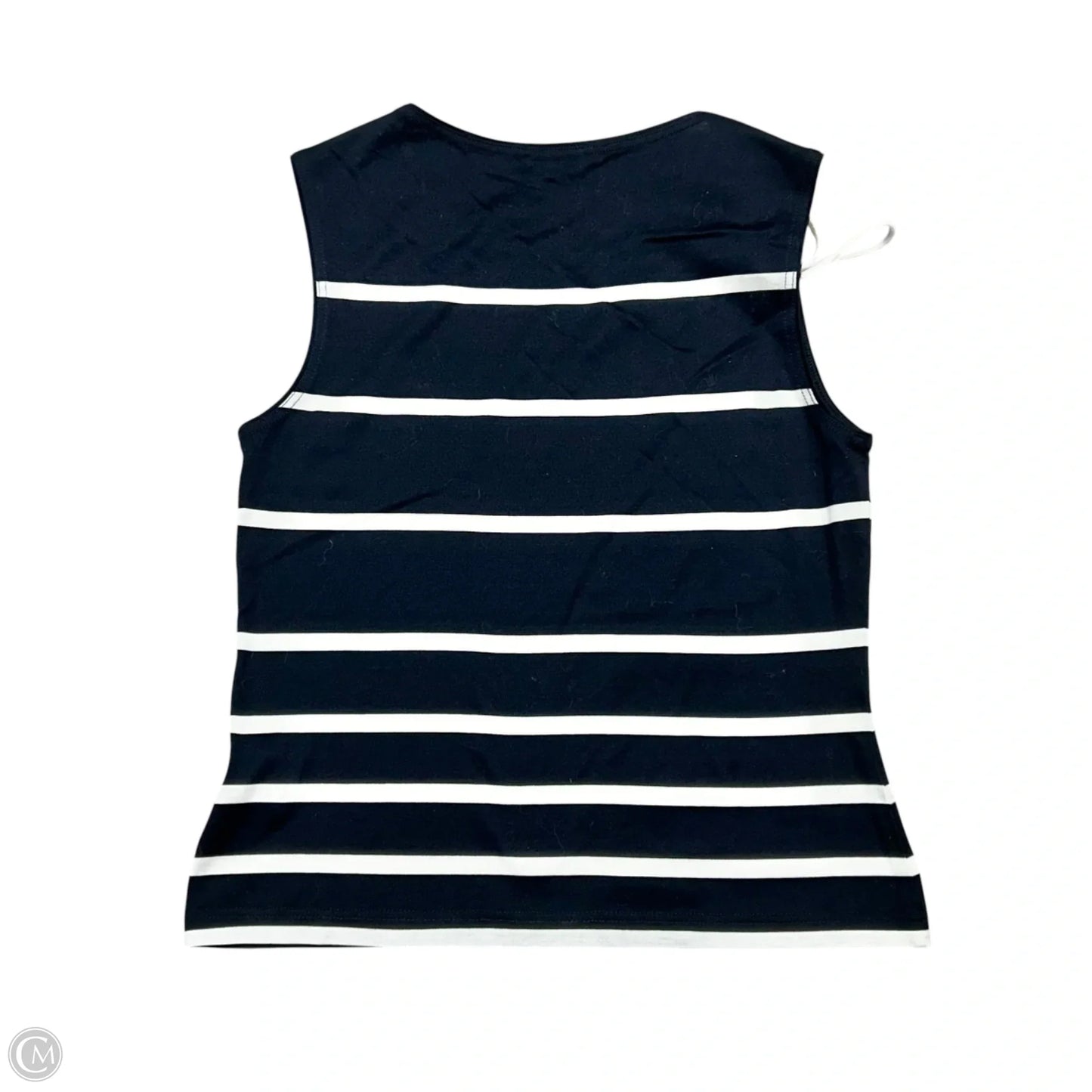 Top Sleeveless Designer By Escada In Navy & White, Size: S