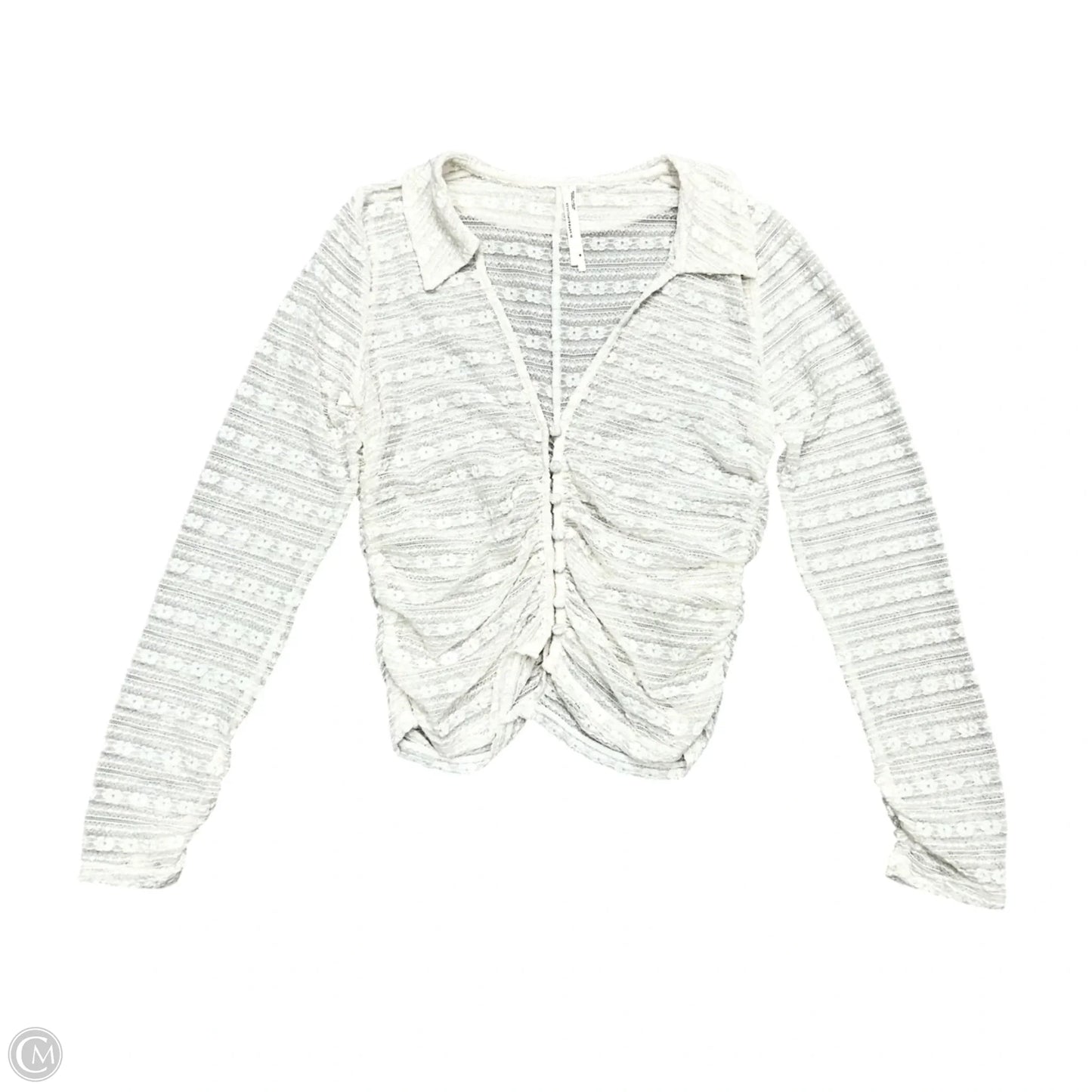 Top Long Sleeve By Anthropologie In Ivory, Size: M