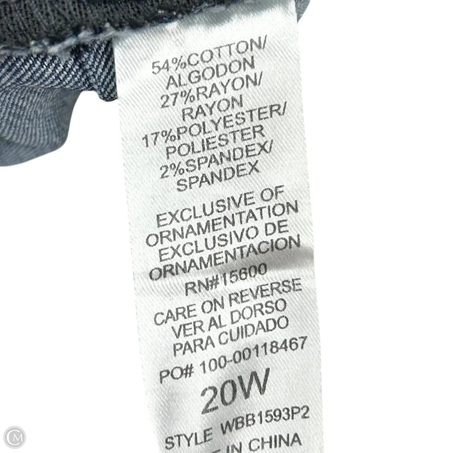 Jeans Skinny By Democracy In Blue Denim, Size: 20