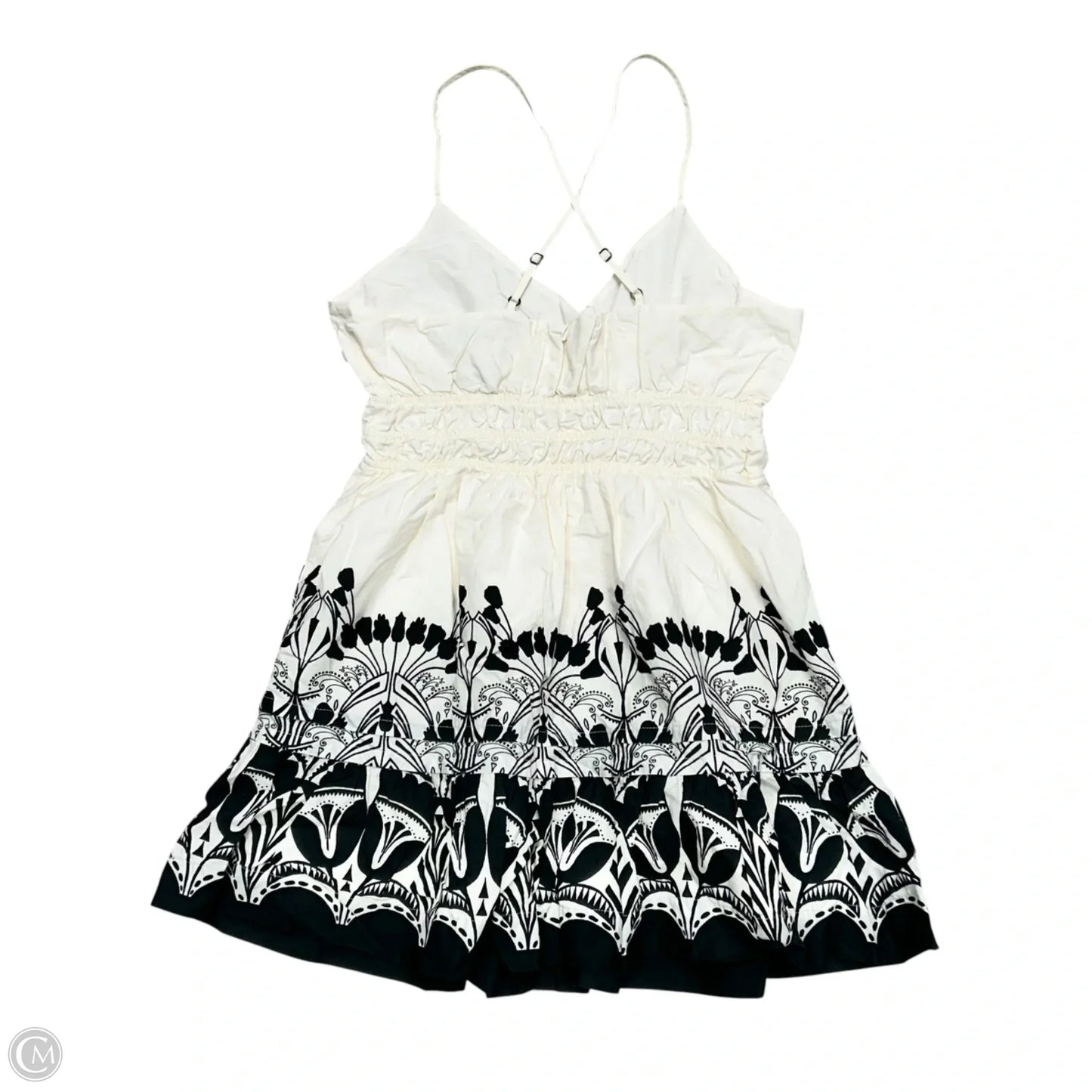 Dress Casual Short By Anthropologie In Black & Cream, Size: M