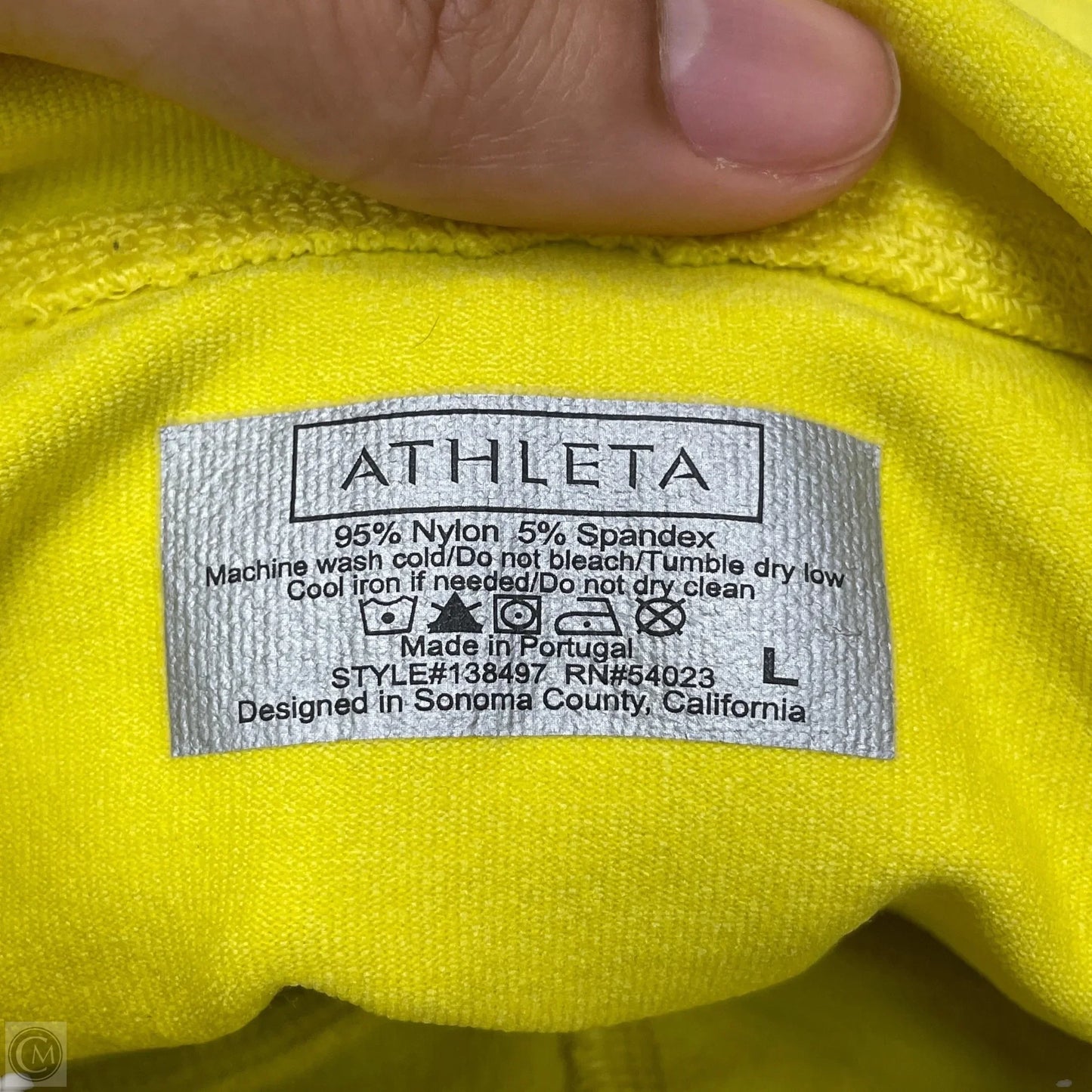 Athletic Top Long Sleeve Hoodie By Athleta In Yellow, Size: L