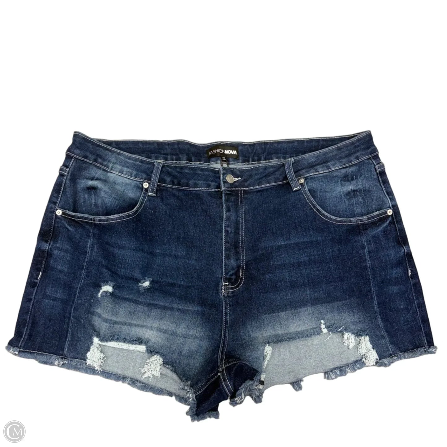 Shorts By Fashion Nova In Blue Denim, Size: 22