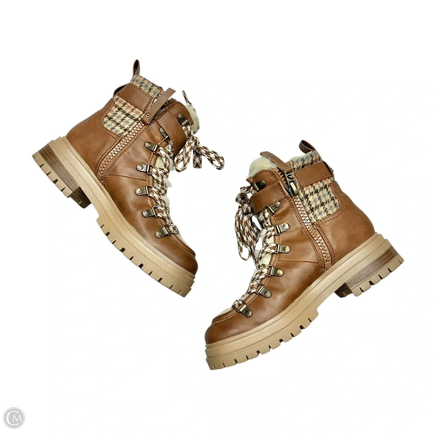 Boots Ankle Flats By Circus By Sam Edelman In Brown & Cream, Size: 6.5