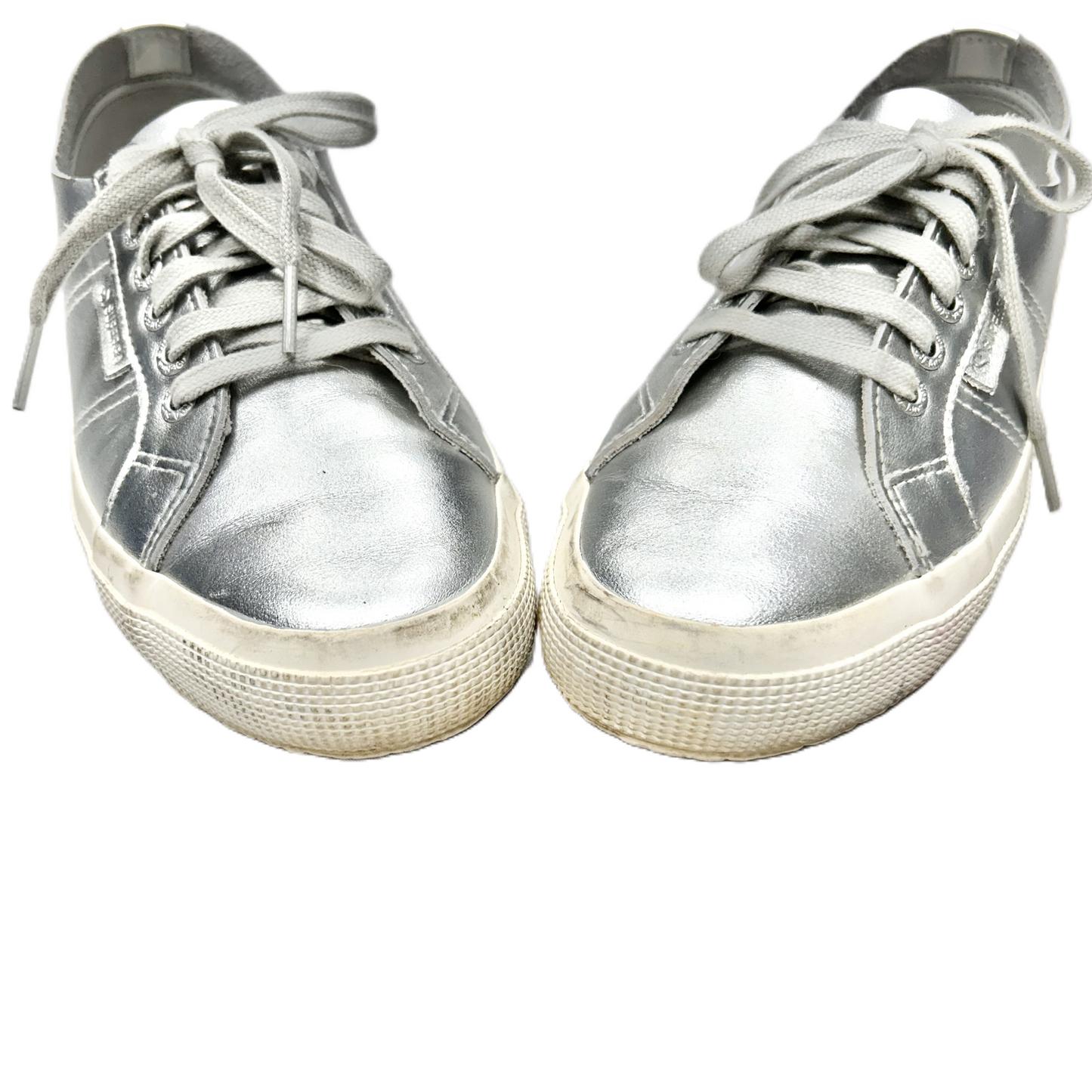 Shoes Sneakers By Superga In Silver, Size: 8