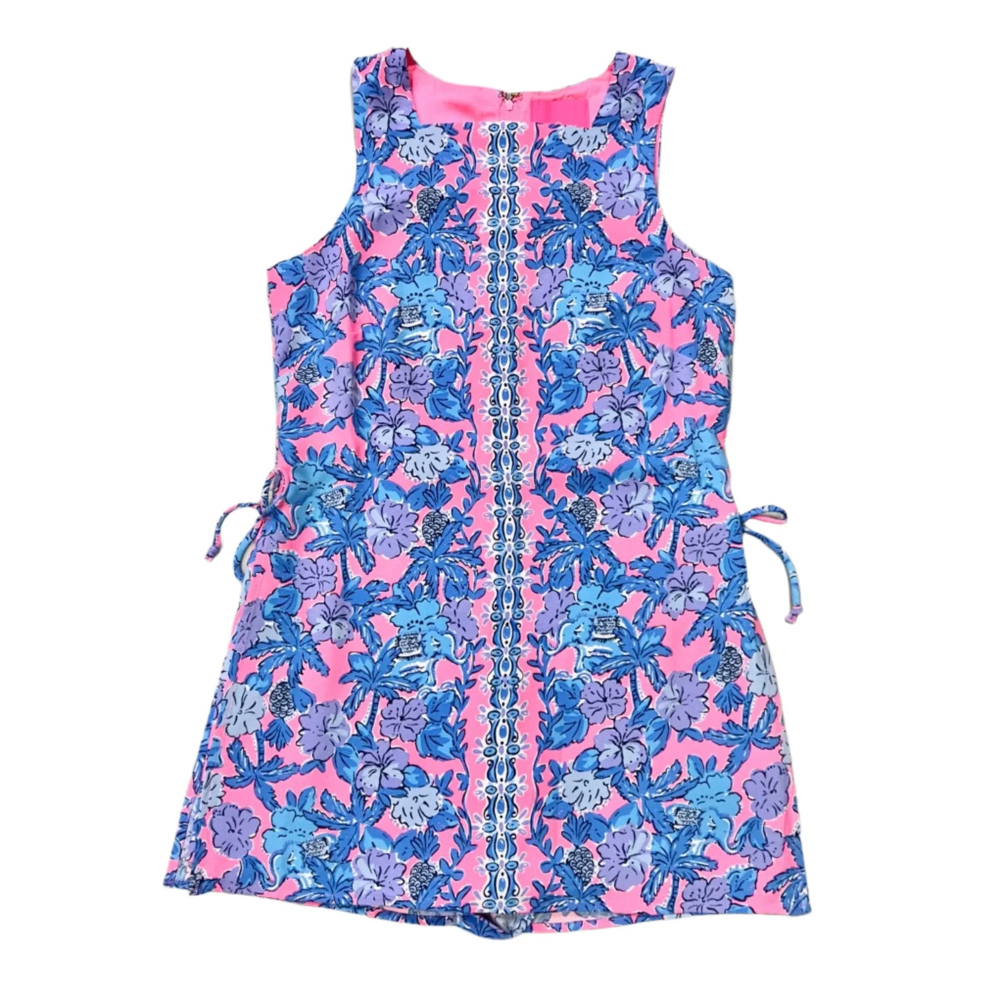 Romper Designer By Lilly Pulitzer In Blue & Pink, Size: S