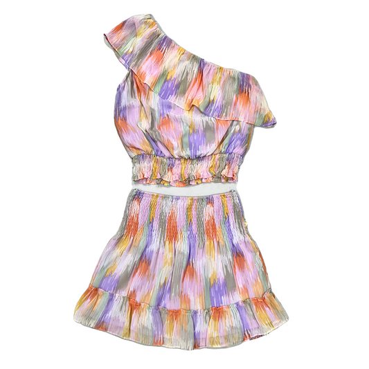 Skirt Set 2pc By Aqua In Pink & Purple, Size: Xs