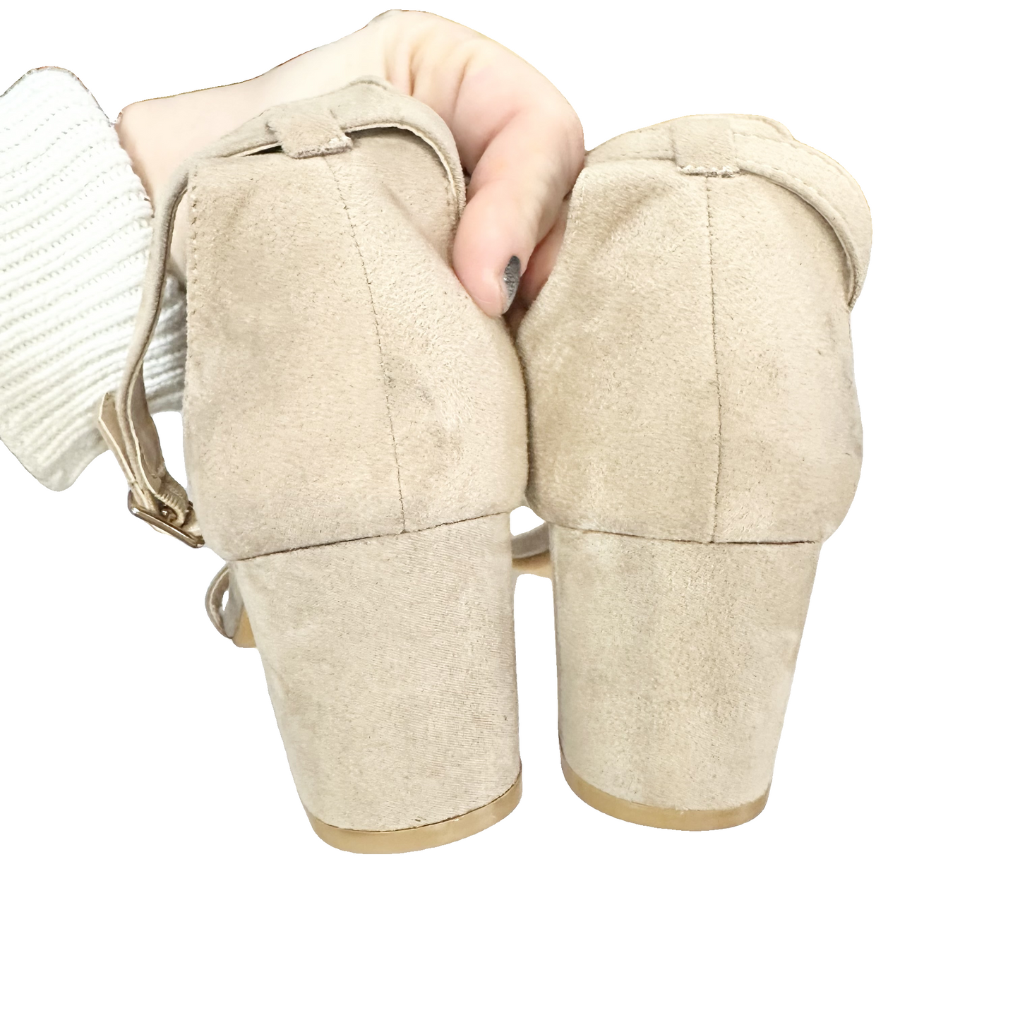 Sandals Heels Block By Heels Charm In Beige, Size: 9