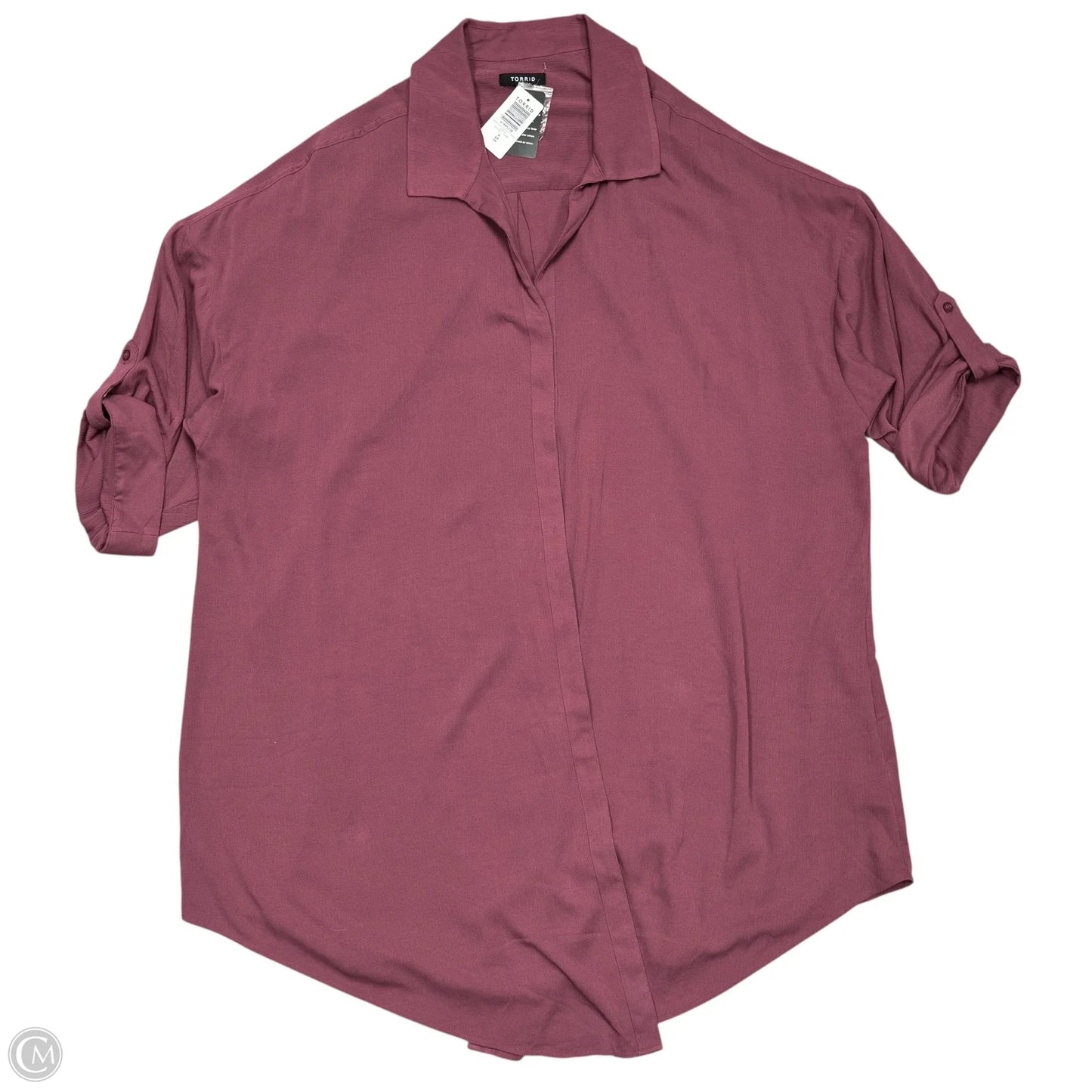 Jacket Shirt By Torrid In Mauve, Size: 4x
