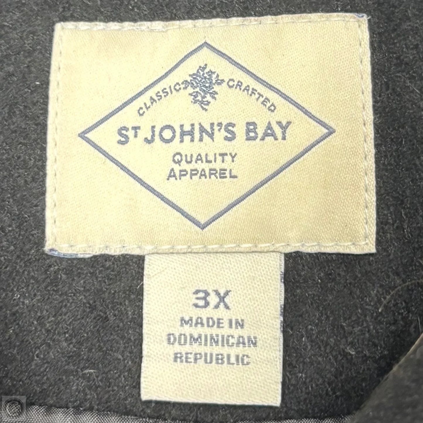 Coat Peacoat By St Johns Bay In Black, Size: 3x