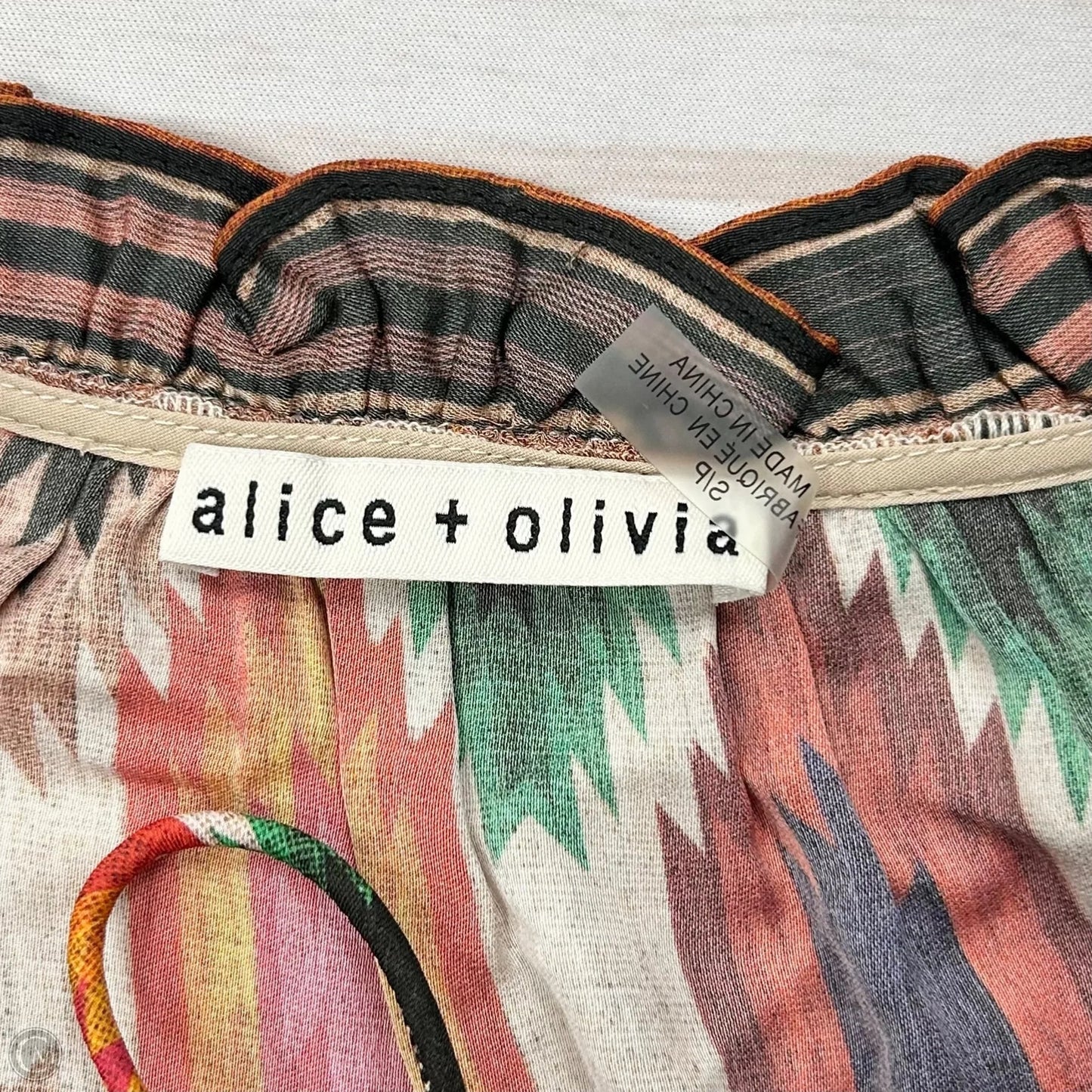 Top Short Sleeve Designer By Alice + Olivia In Multi-colored, Size: S