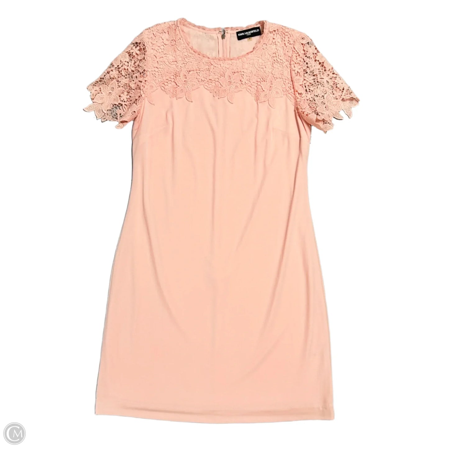 Dress Designer By Karl Lagerfeld In Peach, Size: S
