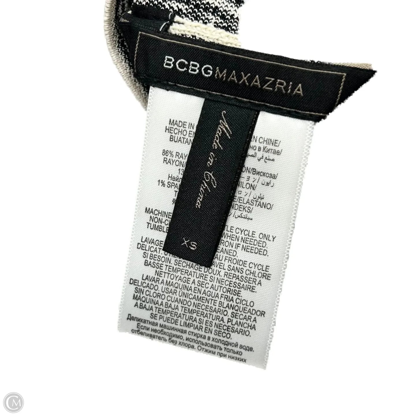 Skirt Midi By Bcbgmaxazria In Black & Cream, Size: Xs