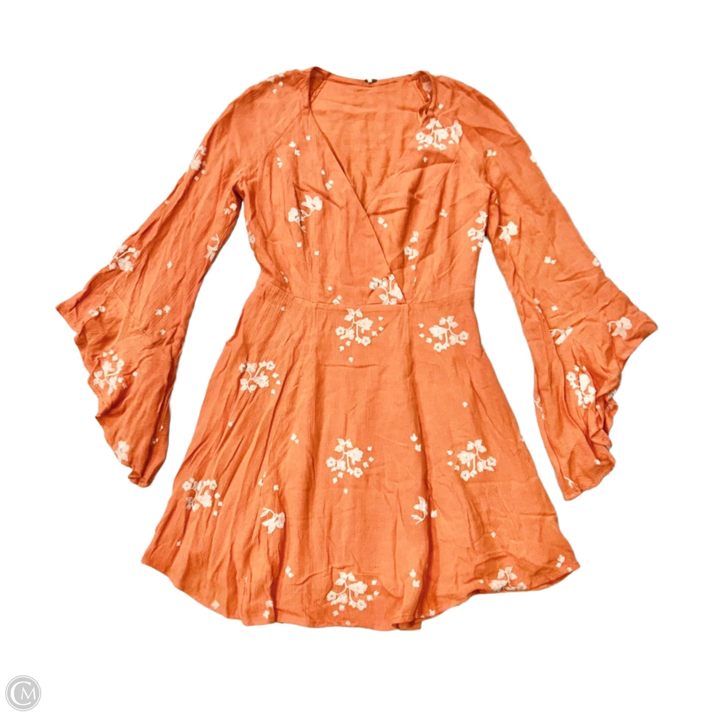 Dress Casual Short By Free People In Orange & White, Size: Xs