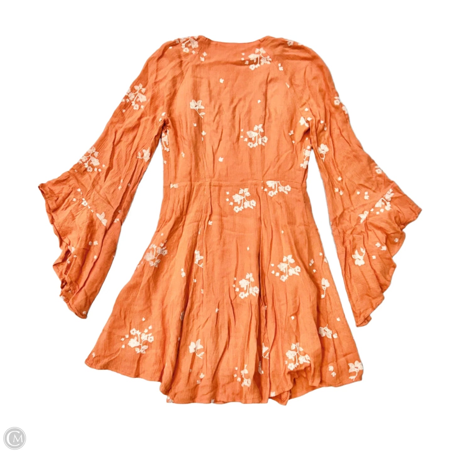 Dress Casual Short By Free People In Orange & White, Size: Xs