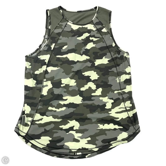 Athletic Tank Top By Lululemon In Camouflage Print, Size: L