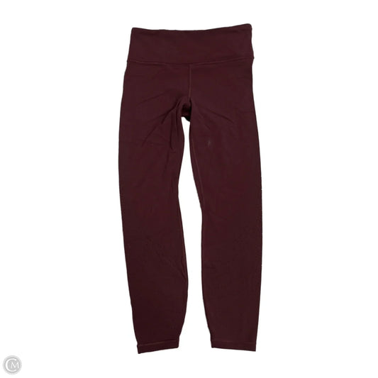 Athletic Leggings By Athleta In Maroon, Size: S