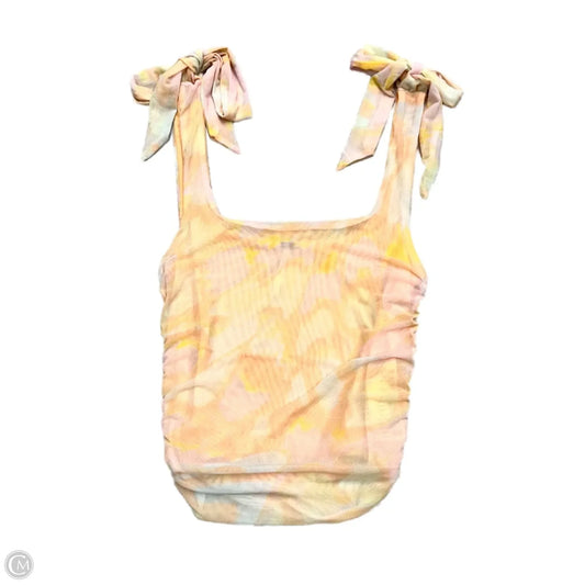 Top Sleeveless By Free People In Pink & Yellow, Size: S