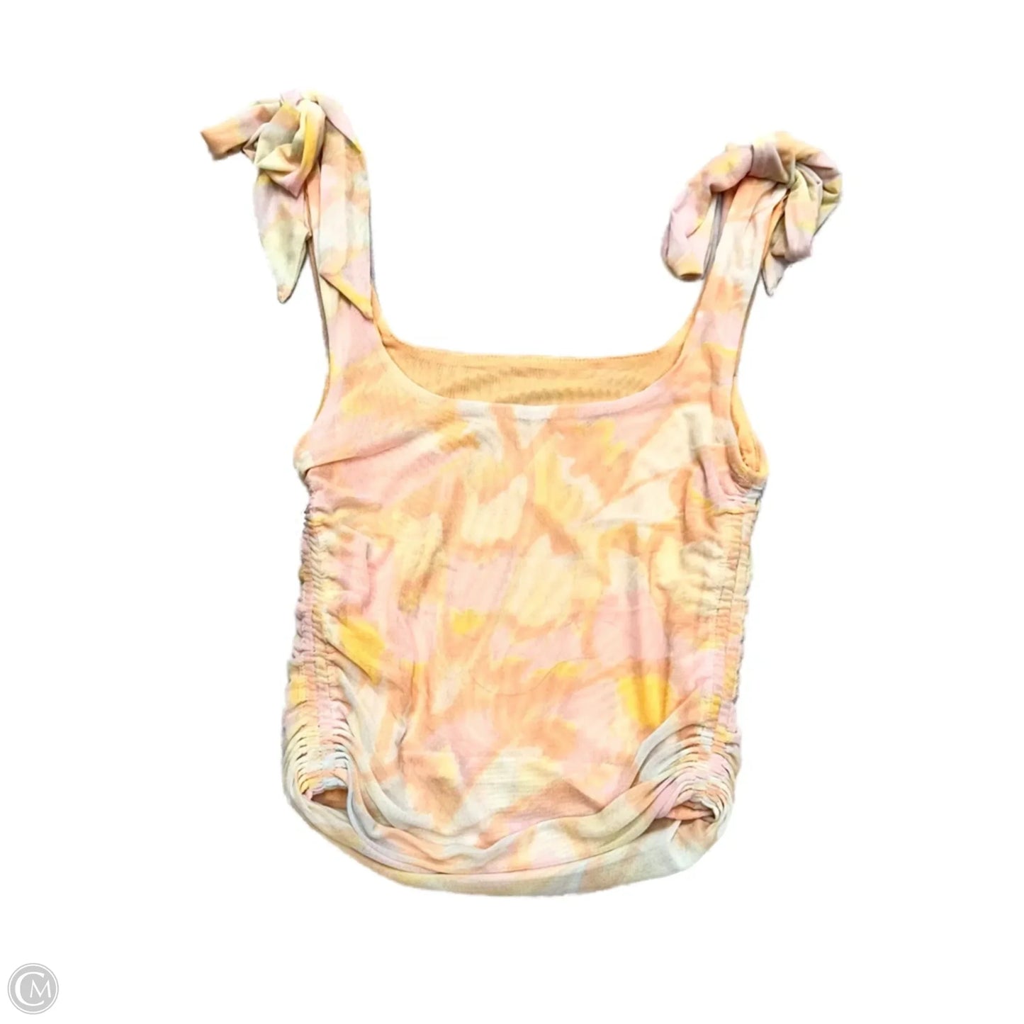 Top Sleeveless By Free People In Pink & Yellow, Size: S