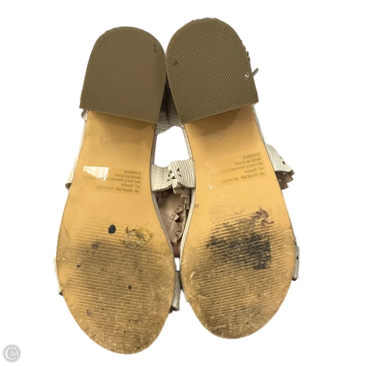 Sandals Heels Block By Kensie In Cream, Size: 7