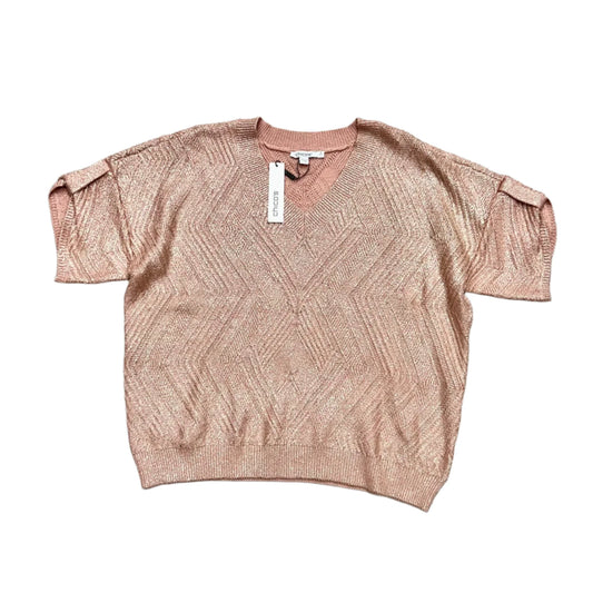 Sweater Short Sleeve By Chicos In Pink, Size: L