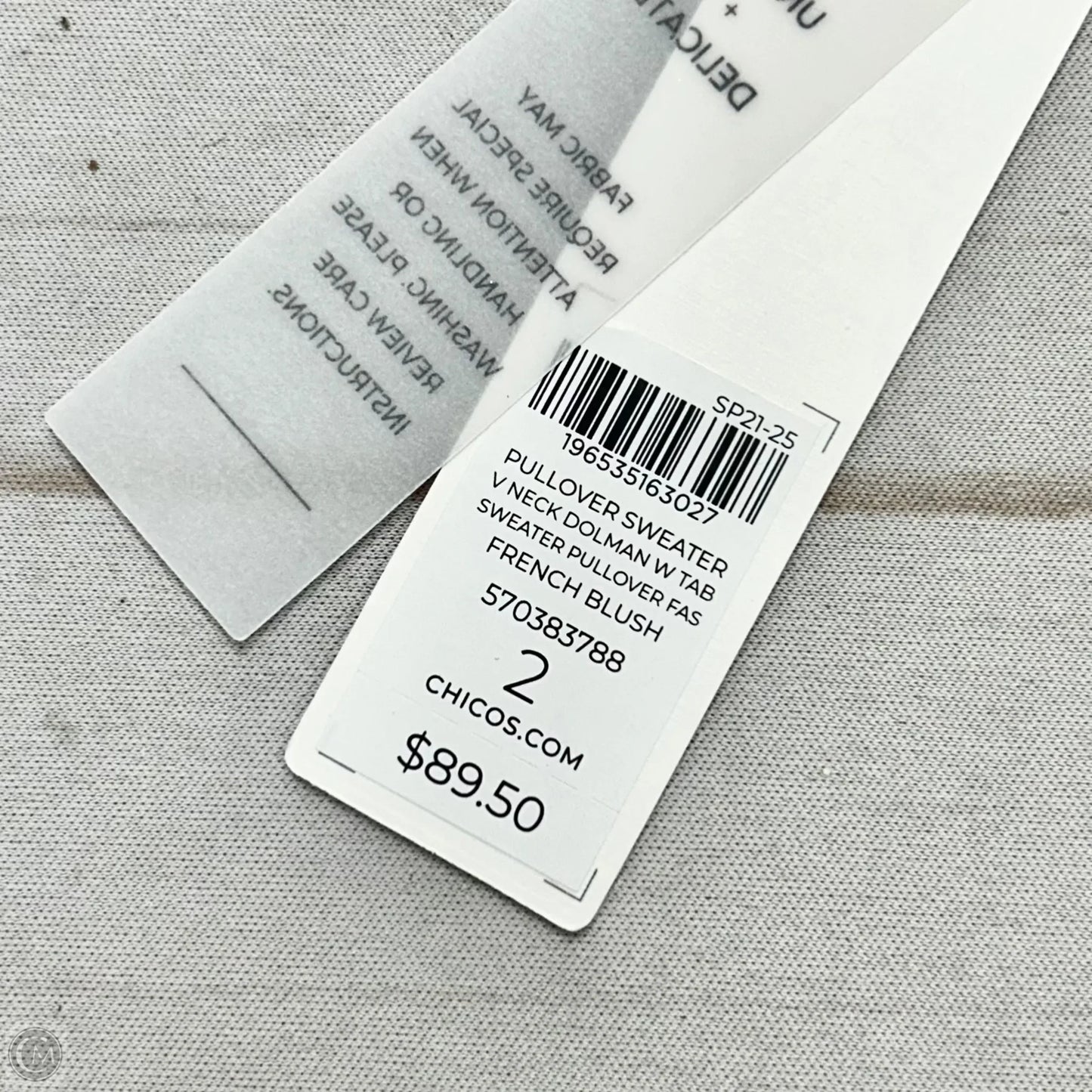 Sweater Short Sleeve By Chicos In Pink, Size: L