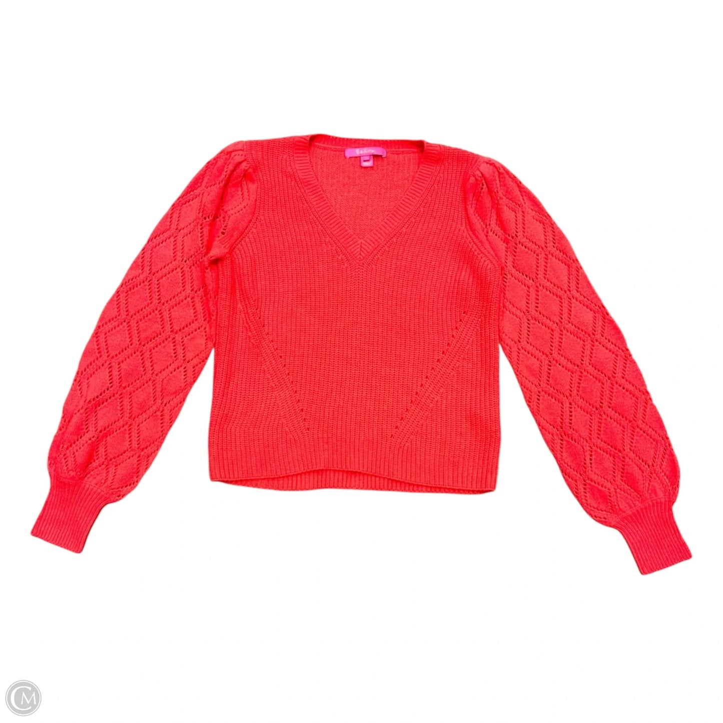 Sweater Cardigan Designer By Lilly Pulitzer In Coral, Size: S