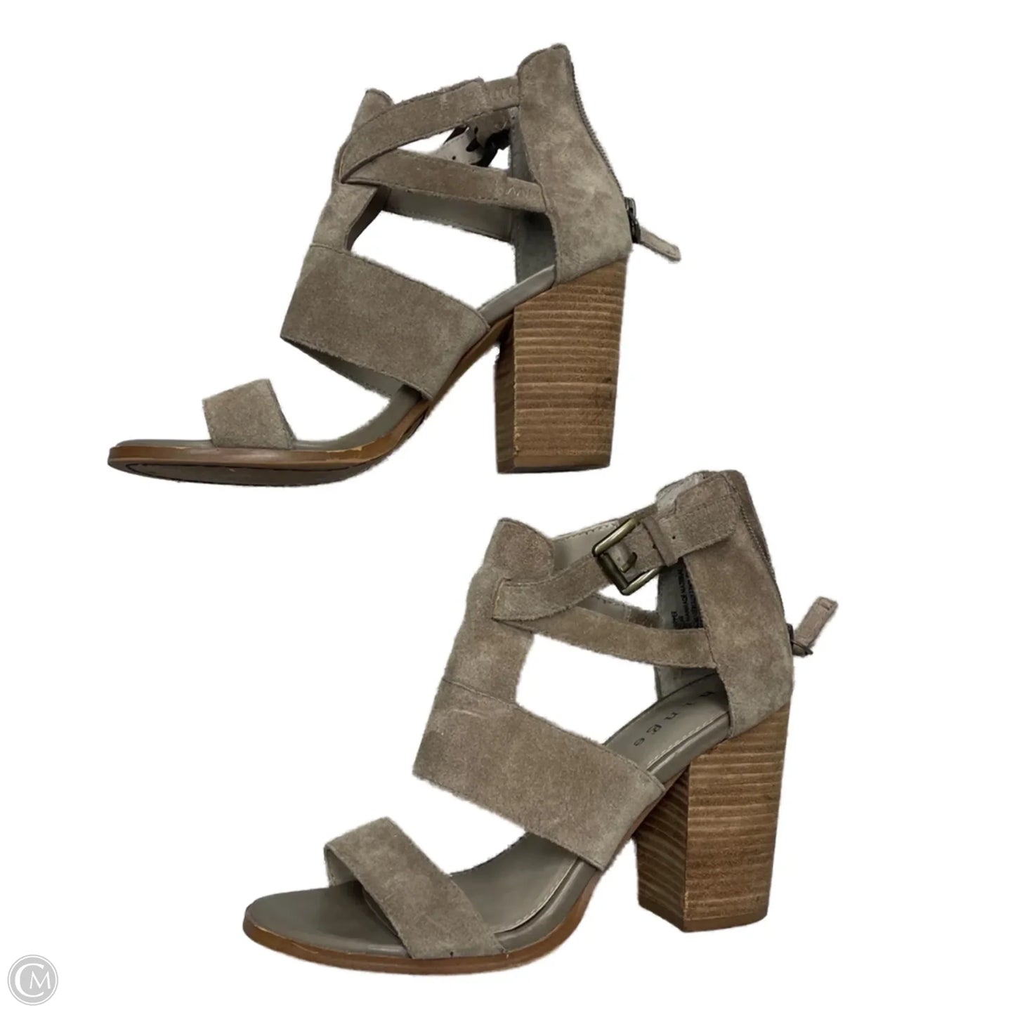 Sandals Heels Block By Hinge In Tan, Size: 6.5